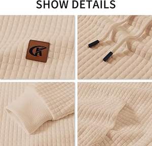 Pull-over décontracté pour homme en jersey 340 GSM, teint en pièce, tissé uni, logo personnalisé, matelassé, séchage rapide, doublé, 100% polyester, col à capuche - Product Image 5