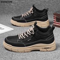 BAEWOON MB05 Bottes Martin pour hommes, chaussures de travail, chaussures décontractées, chaussures de sport, imperméables, à semelle épaisse, résistantes à l'usure, à tige haute