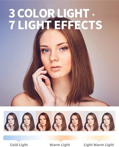 책상용 충전식 휴대폰 거치대 라이브 스트리밍 LED 조명 휴대용 셀카 조명 - Product Image 5