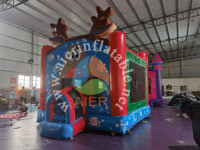 Château gonflable sur le thème de Noël, trampoline gonflable, château gonflable pour enfants, maison de rebond pour fête de Noël avec rennes