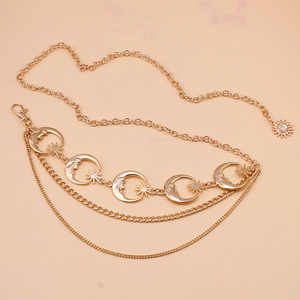 Catena per il corpo in metallo multistrato, gioielli alla moda, catena sexy per il petto, catene per la pancia da bikini, catena per la vita, cintura con sole e <span class=keywords><strong>luna</strong></span> - Product Image 6