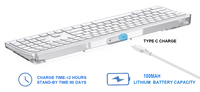 Clavier Bluetooth ISO 9001, clavier sans fil transparent, 109 touches, BT, taille standard, frappe silencieuse, base en cristal pour ordinateur