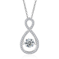 Collier en moissanite, pendentif infini en argent sterling 925, pierre couleur D VVS1, 5 mm, 3 couleurs, bijoux