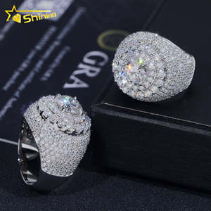Vergoldeter Herren <span class=keywords><strong>ring</strong></span> Feiner Schmuck Schneller Versand GRA Moissan ite Herren <span class=keywords><strong>ring</strong></span> 925 Silber Iced Out Hip Hop Ringe - Product Image 5