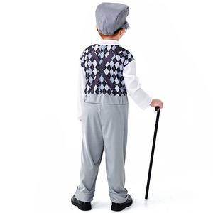 Anciano abuelo Cosplay niño niños 100th Día de la escuela monos para grupo de edad Geezer niño <span class=keywords><strong>Halloween</strong></span> traje anciano disfraz - Product Image 2