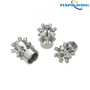 Boquilla giratoria de acero inoxidable de 360 grados, rociador de agua de cono completo de cabezal múltiple para construcción, boquilla de limpieza de tanques de restaurante - Product Image 3