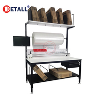 Table d'emballage d'atelier Detall avec barre de rangement pour colis
