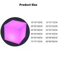 Taburete LED Cúbico Rotomoldeado de PE con Logotipo Personalizado, Luz RGB Recargable con Control Remoto, Asiento para Exteriores, Lámpara Cúbica que Cambia de Color