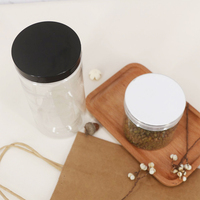 Vente directe d'usine, pot en plastique PET transparent de 50 ml à 500 ml, pot à miel, à biscuits, avec couvercle pour en-cas, bonbons