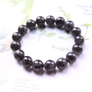 Vente directe usine – Bracelet en pierre de quartz tourmaline noire naturelle, perles rondes en rutile, bijoux de mode - Product Image 6