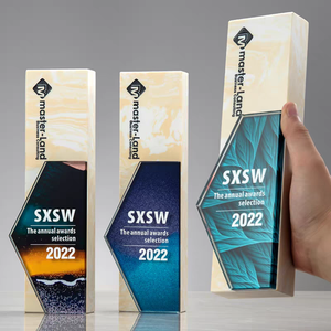 フルカラーでカスタマイズ可能な大理石クリスタルトロフィー、その他クリスタル工芸品のパーソナライズ製品 - Product Image 2