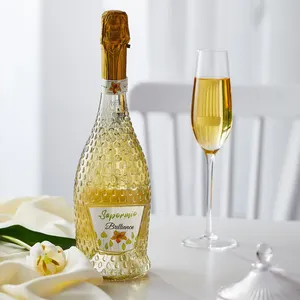 Individuelle 500 ml 750 ml leere goldene Flasche Champagner galvanisierte goldene Spirituosen Gin Champagner Likör Glasflasche