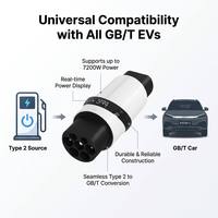 Adaptateur de chargeur EV 32A 7kW 22kW Type 2 vers GBT Type 1 Monophasé Triphasé avec convertisseur de charge portable LED OEM ODM Usine