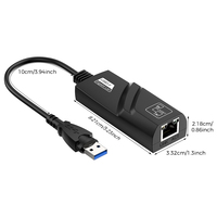 Adaptador USB a Ethernet Gigabit 1000Mbps USB-A RJ45 para Laptop, PC y Consola