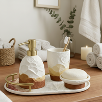 Nouveauté : Ensemble d'accessoires de salle de bain en résine, 5 pièces, design moderne, écologique, décoration intérieure