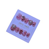 [Usagi Tsukino] 45 Uñas Postizas de Estilo Marinero de Alta Gama, Diseño Estudiantil, con Pedrería Desmontable, de Presión