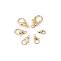 Attaches de diverses tailles en alliage métallique doré pour bijoux, crochets pour porte-clés, bracelets, colliers, fermoirs mousquetons et broches