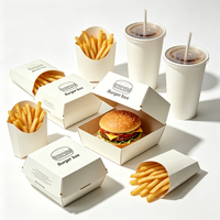 Boîte à emporter en papier kraft personnalisée pour hamburgers, poulet frit, frites, vente en gros pour restaurants