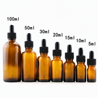 Flacon compte-gouttes gradué en verre ambré vide et rechargeable de 3,4 oz (50 ml) avec tube compte-gouttes pour huiles essentielles et laboratoire