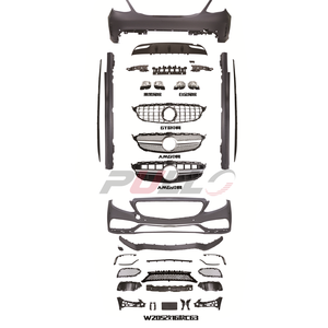 Kit corpo di scarico punta del labbro posteriore griglia paraurti anteriore di alta qualità per <span class=keywords><strong>Mercedes</strong></span> benz classe <span class=keywords><strong>C</strong></span> W205 2015-2020 aggiornamento modello toC63 <span class=keywords><strong>AMG</strong></span> - Product Image 1
