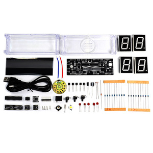 OKYN1104-7 4 Digit LED <b>Digital</b> <b>Clock</b> DIY Soldering Kit Transparent Case Electronic Learning Kit For Student Practice - Product Image 1
