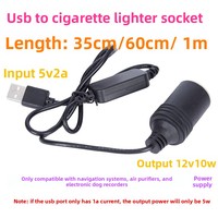 Câble de charge pour enregistreur 5V 12V, chargeur GPS, USB vers prise allume-cigare, câble d'alimentation pour purificateur d'air de voiture électronique pour chien