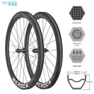 Paire de <span class=keywords><strong>roues</strong></span> de vélo de route en fibre de carbone SeeMore 700C 50 jantes en carbone de frein à disque ouvertes à profil haut avec moyeux de lame <span class=keywords><strong>roues</strong></span> de vélo colorées - Product Image 5