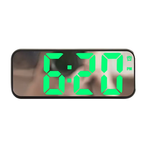 Moderne LED-Anzeige White Time Snooze Wecker Digitaluhr mit Spiegel Nachtlicht Einstellbare Helligkeit Tisch lampe für Wohnkultur - Product Image 4