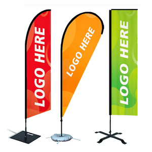 Beach Flags Feather Flag Kit 15ft Outdoor Double Sided Commercial Advertising Banner Banner Display Accessories