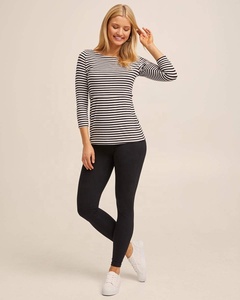 2020 de Otoño de las mujeres 3/4 mangas a rayas de Ribbed ropa de <span class=keywords><strong>lactancia</strong></span> superior de enfermería camisetas - Product Image 4