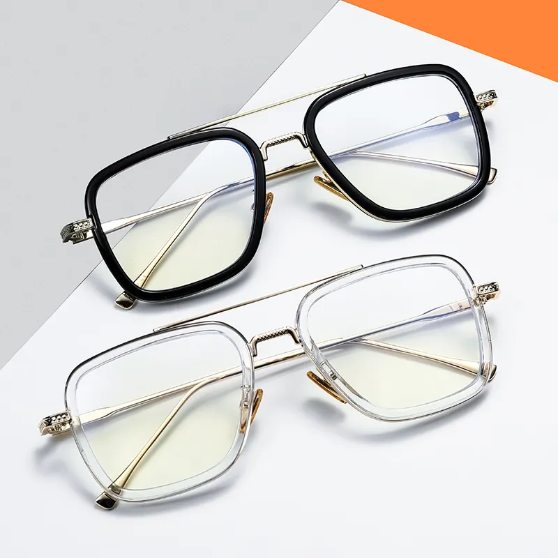 2022 New Fashion Glasses Frame Women's Square Frame Show Face Small Glasses Anti Blue Light Can Be Matched With Degree Flat Lens