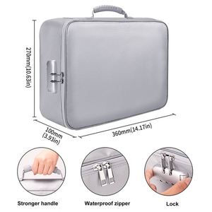 Bolsa Organizadora de Documentos Impermeable y Resistente al Fuego de Gran Tamaño con Cerradura para Protección de Efectivo y Accesorios - Product Image 6