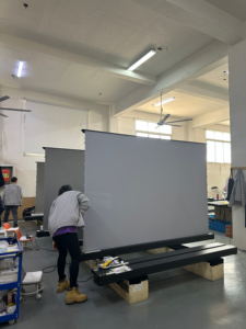 Écran de <span class=keywords><strong>projection</strong></span> électrique sans fil HD 4K UST ALR, <span class=keywords><strong>toile</strong></span> de <span class=keywords><strong>projection</strong></span> électrique relevable au sol avec télécommande pour salon - Product Image 6