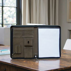 Carpeta de archivos con cremallera A4 ejecutiva Carpeta de presentación de cuero PU <span class=keywords><strong>para</strong></span> hombres y mujeres - Product Image 2