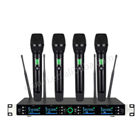 Microphone sans fil infrarouge R-0509 à fréquence adaptative, avec corps entièrement métallique et batterie rechargeable, idéal pour les conférences et le karaoké