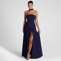 Vêtements en gros pour femmes, robe longue fendue, robe de soirée élégante pour femmes