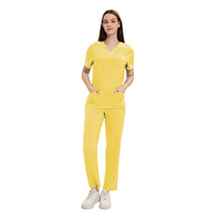 Ensemble d'uniformes de travail pour salon de beauté, imprimés sur mesure avec logo, extensibles, élégants, pour infirmières et manucures, robe de coiffure pour femmes