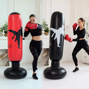 Saco de boxeo inflable de 160x65cm, saco de golpeo de PVC independiente para fitness y moldeamiento corporal, uso para adultos. - Product Image 3