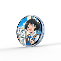 Badge Digitale Intelligente 1.85 Pollici con Display Elettronico Touchscreen Rotante, Batteria Ricaricabile e Corpo in Plastica