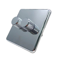 Interruptor de Luz de Latón de Nuevo Diseño, Regulador de Intensidad Doble para Ventilador, Panel de Acero Inoxidable de 500W