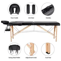 Vente en gros best-seller table de spa pieds réglables lit de massage portable pliant en bois