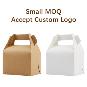 Accept Custom Logo Party Favour Gift Packaging Kraft Paper Box With Handle <strong>Cupcake</strong> Candy Box <strong>for</strong> Party Supplies Goodie Gable <strong>Bag</strong> - Product Image 1
