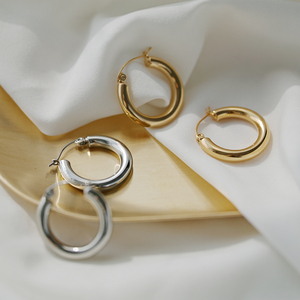 Women Fashion Gold <strong>Silver</strong> Stainless Steel <strong>Small</strong> <strong>Hoop</strong> Earrings Minimalist Jewelry Earring <strong>Hoops</strong> - Product Image 2