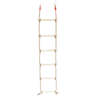 Escalera de Cuerda de Madera para Niños, para Colgar en Interiores y Exteriores, para Jardín, Casa de Juegos, Jardín de Infancia, Accesorio para Parque de Trampolines