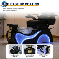 Fauteuil de pédicure électrique professionnel avec structure en acier inoxydable, bassin pour les pieds à LED, jets de massage, inclinaison réglable, pour salon de manucure et spa