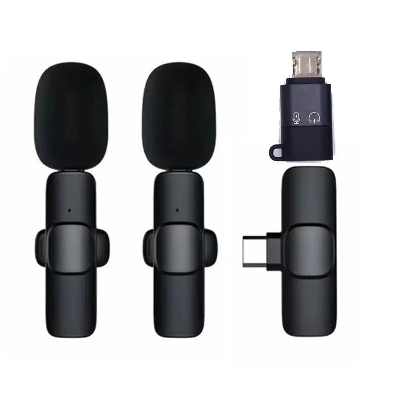 Hot sale 2.4Ghz recarregável de longo alcance profissional mini mic sem fio colarinho lapela lavalier microfone para iphone Android phone