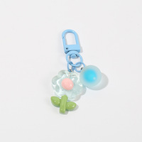 Porte-clés en résine plastique motif floral, style tendance, pour coque de téléphone DIY, pendentif pour étui d'écouteurs, breloque de sac, accessoire