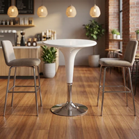 Table basse ronde en ABS et métal, design moderne, durable, avec hauteur réglable, idéale pour les bars et restaurants - Vente flash