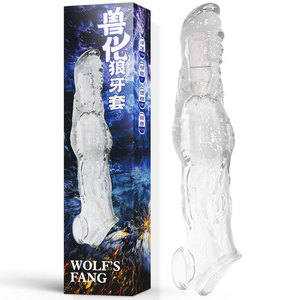 Anillo Vibrador para Pene Se Niu Niu Beast-Transformed Wolf Fang, Extra Largo y Grueso, de Cristal TPE, Control Manual, Estimulación para Adultos - Product Image 2