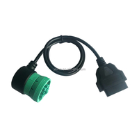 J1939-Cable hembra de 9 pines a J1962 OBD2, ángulo recto, color verde, Cable hembra de 16 pines